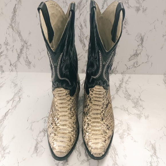 J. B. Dillon Reserve Snakeskin Leather Cowboy Boot - Picture 7 of 10